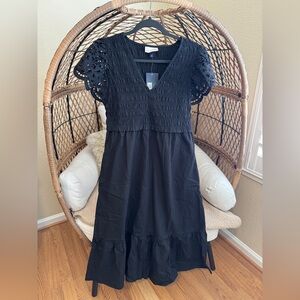 Universal Thread Flutter Short Sleeve Midi A-Line
Dress Black M NWT